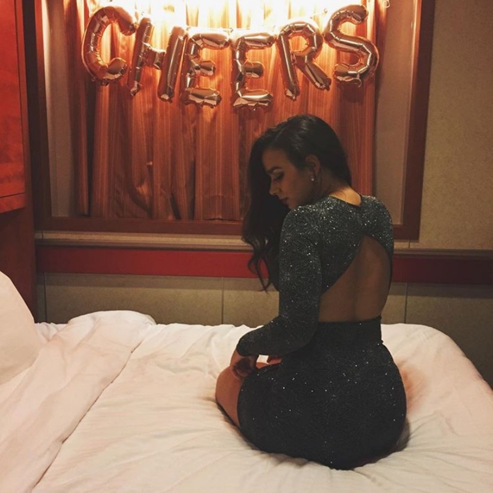 Backless Sparkle Glitter Mini Dress